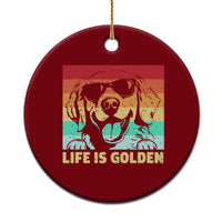 Golden Retriever Dog Ceramic Ornament Life is Golden Retro Vintage - Wonder Print Shop