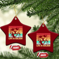 Golden Retriever Dog Ceramic Ornament Life is Golden Retro Vintage - Wonder Print Shop