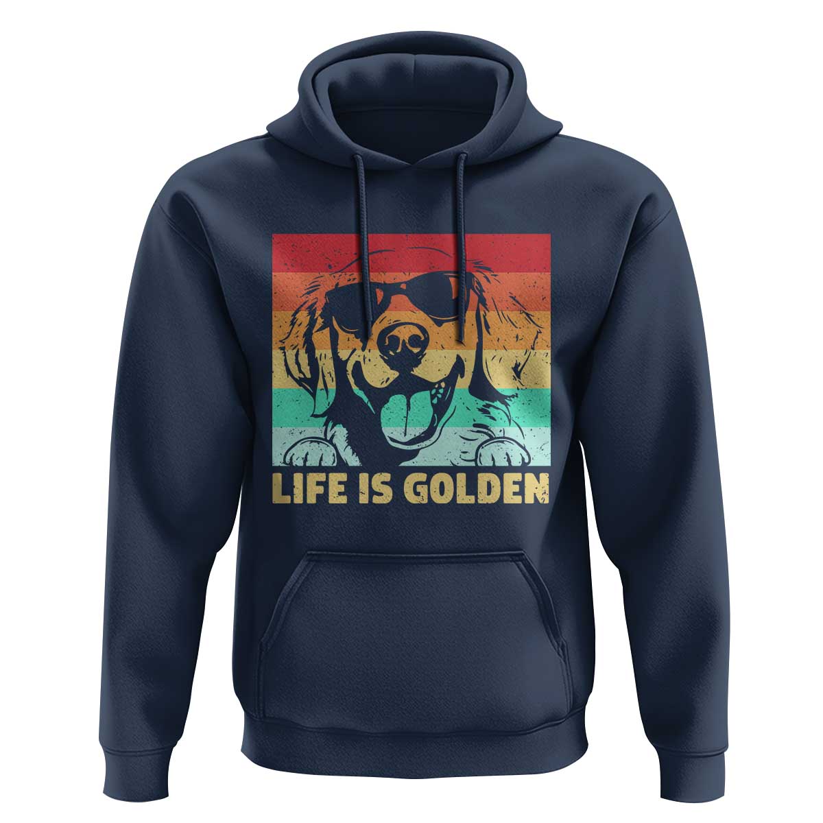 Golden Retriever Dog Hoodie Life is Golden Retro Vintage - Wonder Print Shop