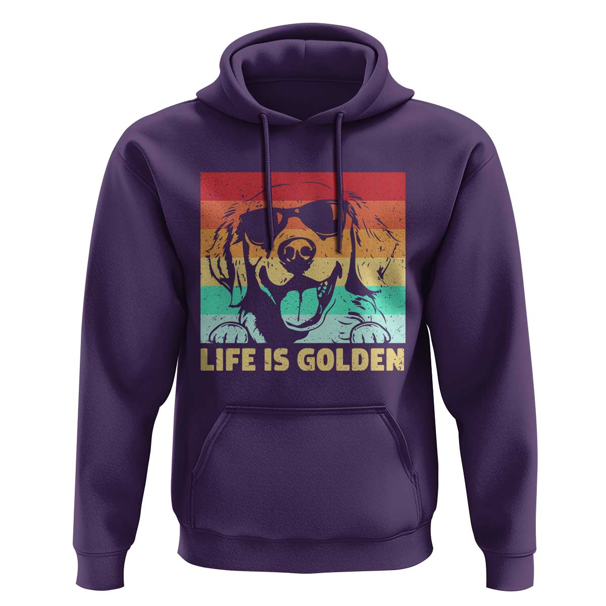 Golden Retriever Dog Hoodie Life is Golden Retro Vintage - Wonder Print Shop