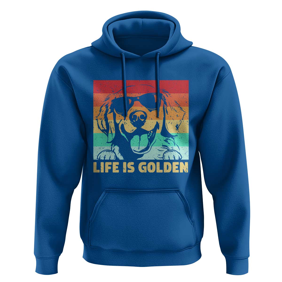 Golden Retriever Dog Hoodie Life is Golden Retro Vintage - Wonder Print Shop