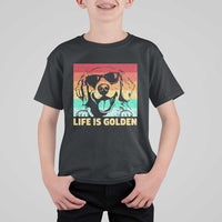 Golden Retriever Dog T Shirt For Kid Life is Golden Retro Vintage - Wonder Print Shop