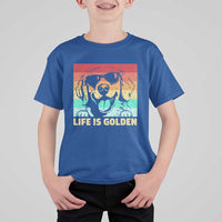 Golden Retriever Dog T Shirt For Kid Life is Golden Retro Vintage - Wonder Print Shop