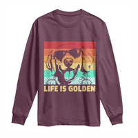 Golden Retriever Dog Long Sleeve Shirt Life is Golden Retro Vintage - Wonder Print Shop