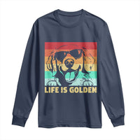 Golden Retriever Dog Long Sleeve Shirt Life is Golden Retro Vintage - Wonder Print Shop
