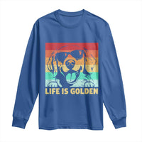 Golden Retriever Dog Long Sleeve Shirt Life is Golden Retro Vintage - Wonder Print Shop
