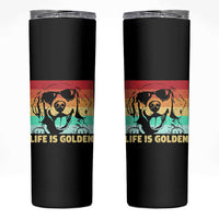 Golden Retriever Dog Skinny Tumbler Life is Golden Retro Vintage - Wonder Print Shop