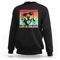 Golden Retriever Dog Sweatshirt Life is Golden Retro Vintage - Wonder Print Shop