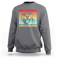 Golden Retriever Dog Sweatshirt Life is Golden Retro Vintage - Wonder Print Shop