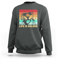 Golden Retriever Dog Sweatshirt Life is Golden Retro Vintage - Wonder Print Shop