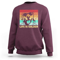 Golden Retriever Dog Sweatshirt Life is Golden Retro Vintage - Wonder Print Shop