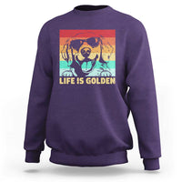 Golden Retriever Dog Sweatshirt Life is Golden Retro Vintage - Wonder Print Shop