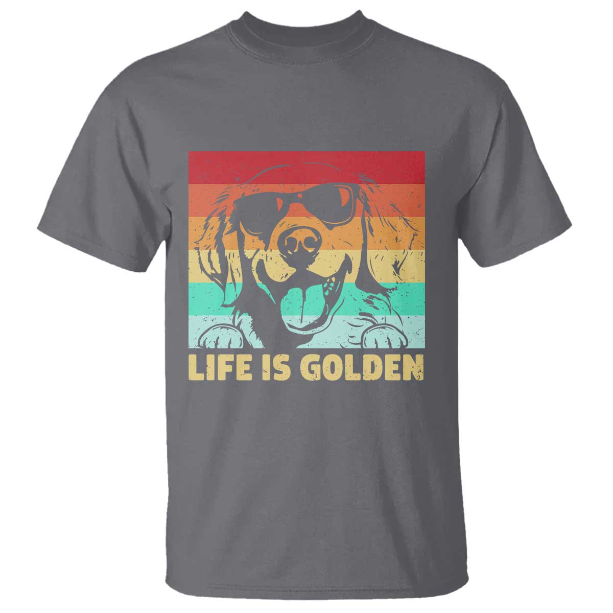 Golden Retriever Dog T Shirt Life is Golden Retro Vintage - Wonder Print Shop
