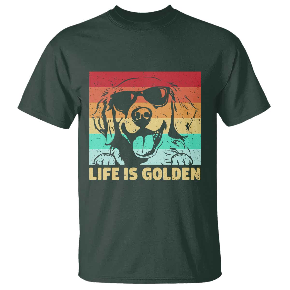 Golden Retriever Dog T Shirt Life is Golden Retro Vintage - Wonder Print Shop