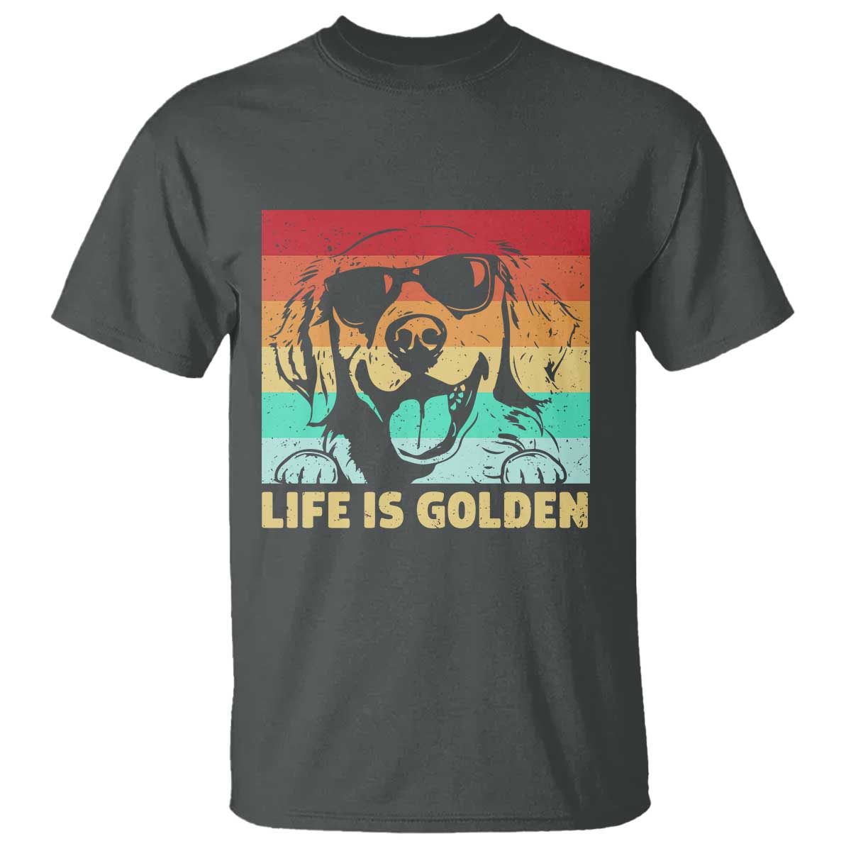 Golden Retriever Dog T Shirt Life is Golden Retro Vintage - Wonder Print Shop
