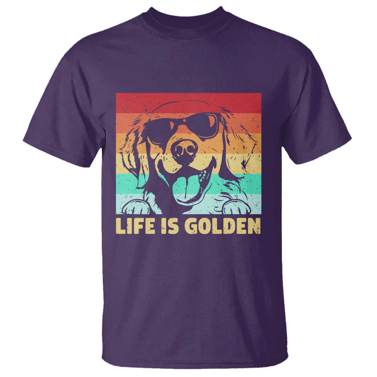 Golden Retriever Dog T Shirt Life is Golden Retro Vintage - Wonder Print Shop