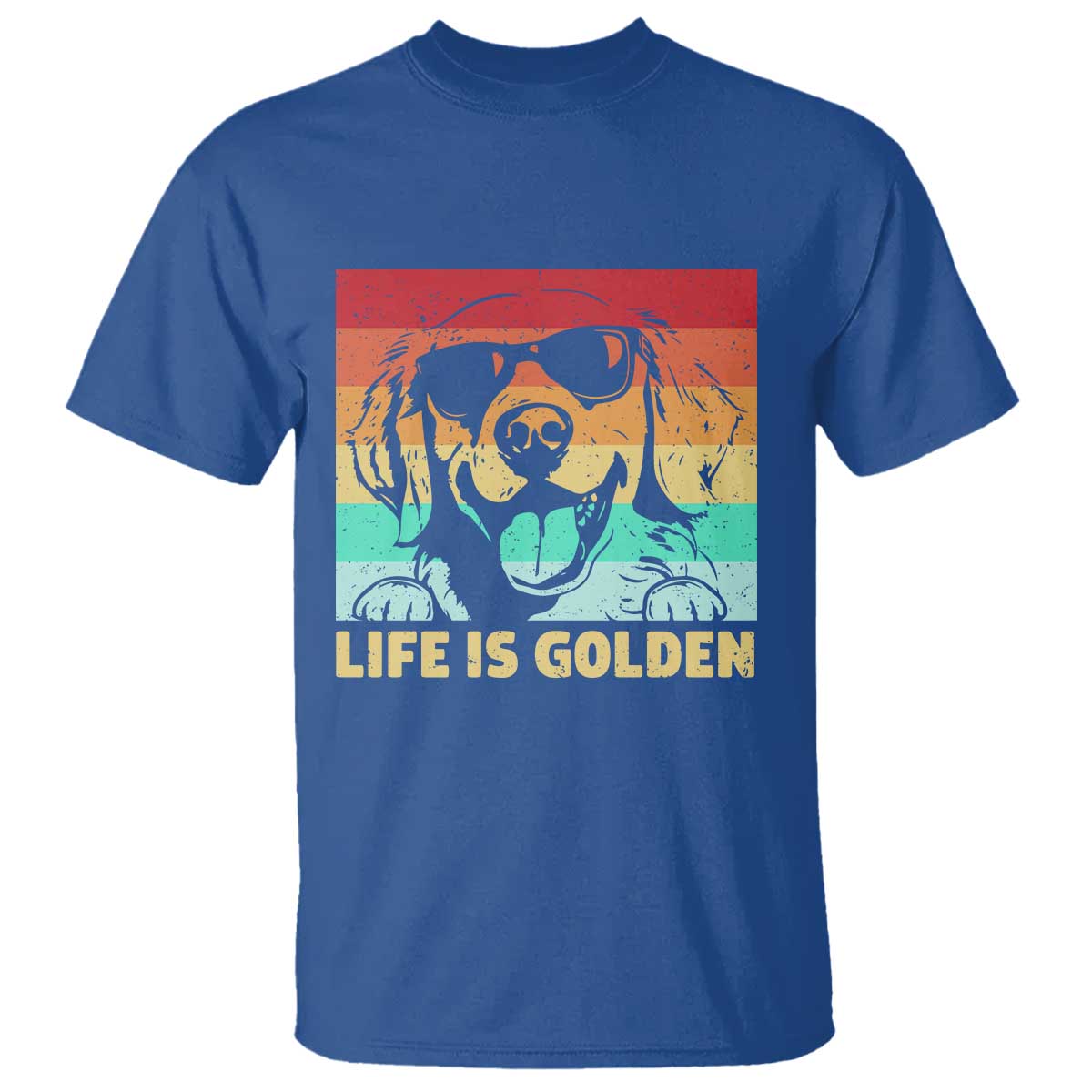 Golden Retriever Dog T Shirt Life is Golden Retro Vintage - Wonder Print Shop