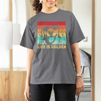 Golden Retriever Dog T Shirt For Women Life is Golden Retro Vintage - Wonder Print Shop