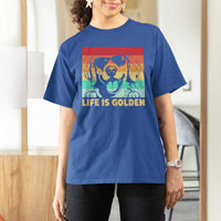 Golden Retriever Dog T Shirt For Women Life is Golden Retro Vintage - Wonder Print Shop