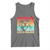 Golden Retriever Dog Tank Top Life is Golden Retro Vintage - Wonder Print Shop