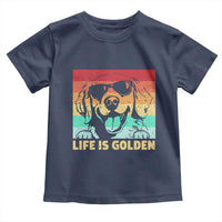 Golden Retriever Dog Toddler T Shirt Life is Golden Retro Vintage - Wonder Print Shop