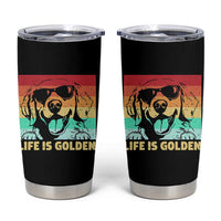 Golden Retriever Dog Tumbler Cup Life is Golden Retro Vintage - Wonder Print Shop