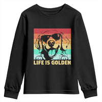 Golden Retriever Dog Youth Sweatshirt Life is Golden Retro Vintage - Wonder Print Shop