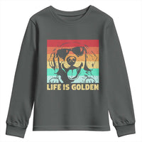 Golden Retriever Dog Youth Sweatshirt Life is Golden Retro Vintage - Wonder Print Shop