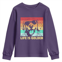 Golden Retriever Dog Youth Sweatshirt Life is Golden Retro Vintage - Wonder Print Shop