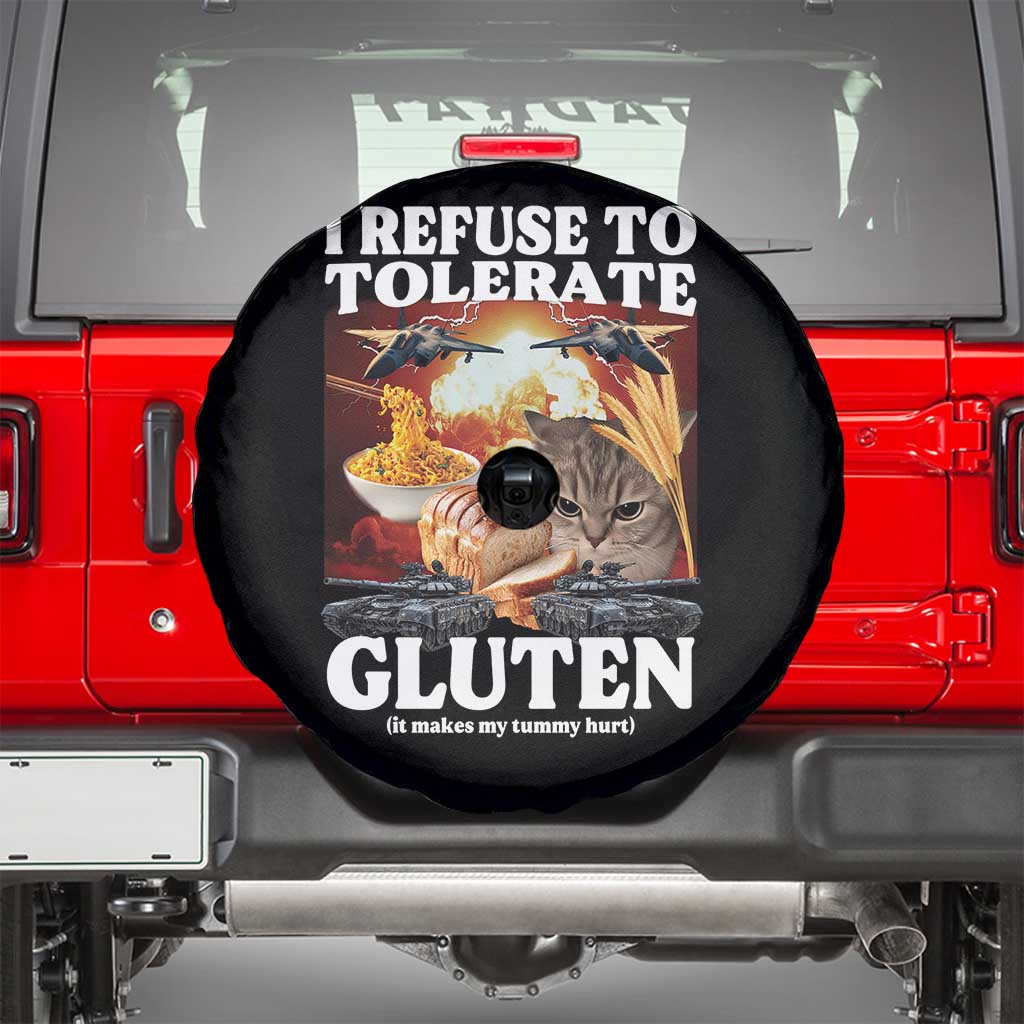 Gluten Intolerance Cat Meme Spare Tire Cover I Refuse To Tolerate Gluten