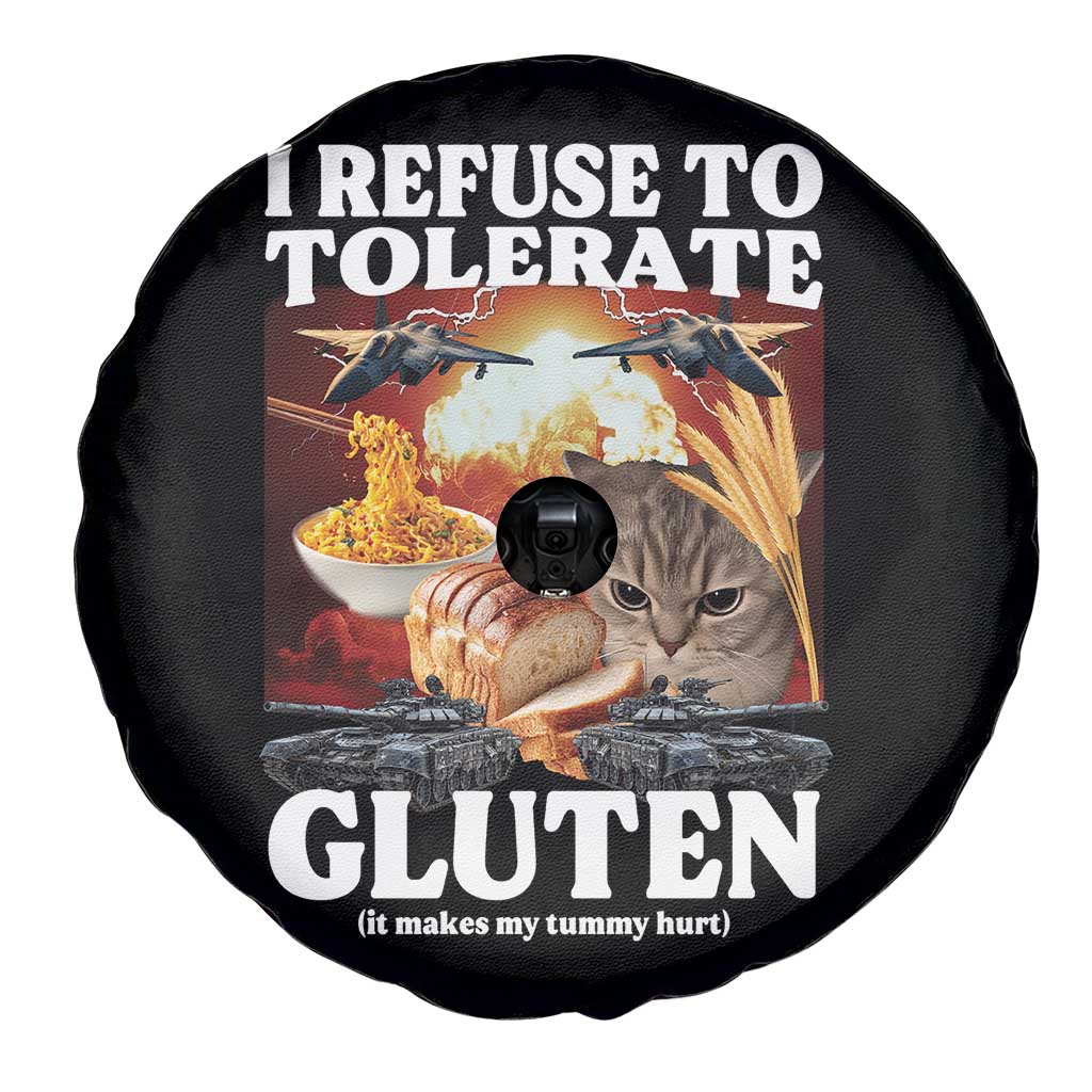Gluten Intolerance Cat Meme Spare Tire Cover I Refuse To Tolerate Gluten