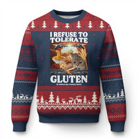 Gluten Intolerance Cat Meme Ugly Christmas Sweater I Refuse To Tolerate Gluten