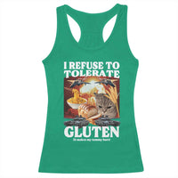 Gluten Intolerance Cat Meme Racerback Tank Top I Refuse To Tolerate Gluten