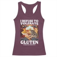 Gluten Intolerance Cat Meme Racerback Tank Top I Refuse To Tolerate Gluten