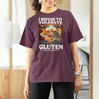 Gluten Intolerance Cat Meme T Shirt For Women I Refuse To Tolerate Gluten