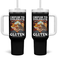 Gluten Intolerance Cat Meme Tumbler With Handle I Refuse To Tolerate Gluten