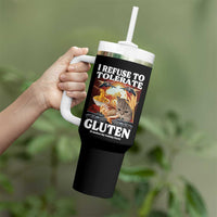 Gluten Intolerance Cat Meme Tumbler With Handle I Refuse To Tolerate Gluten