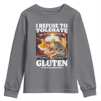 Gluten Intolerance Cat Meme Youth Sweatshirt I Refuse To Tolerate Gluten