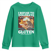 Gluten Intolerance Cat Meme Youth Sweatshirt I Refuse To Tolerate Gluten