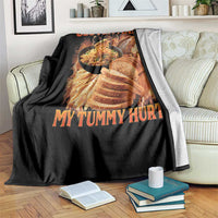 Funny Gluten Free Throw Blanket Gluten Makes My Tummy Hurt Vintage Bootleg Graphic