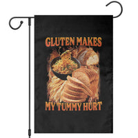 Funny Gluten Free Garden Flag Gluten Makes My Tummy Hurt Vintage Bootleg Graphic