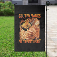 Funny Gluten Free Garden Flag Gluten Makes My Tummy Hurt Vintage Bootleg Graphic