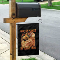 Funny Gluten Free Garden Flag Gluten Makes My Tummy Hurt Vintage Bootleg Graphic