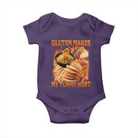 Funny Gluten Free Baby Onesie Gluten Makes My Tummy Hurt Vintage Bootleg Graphic