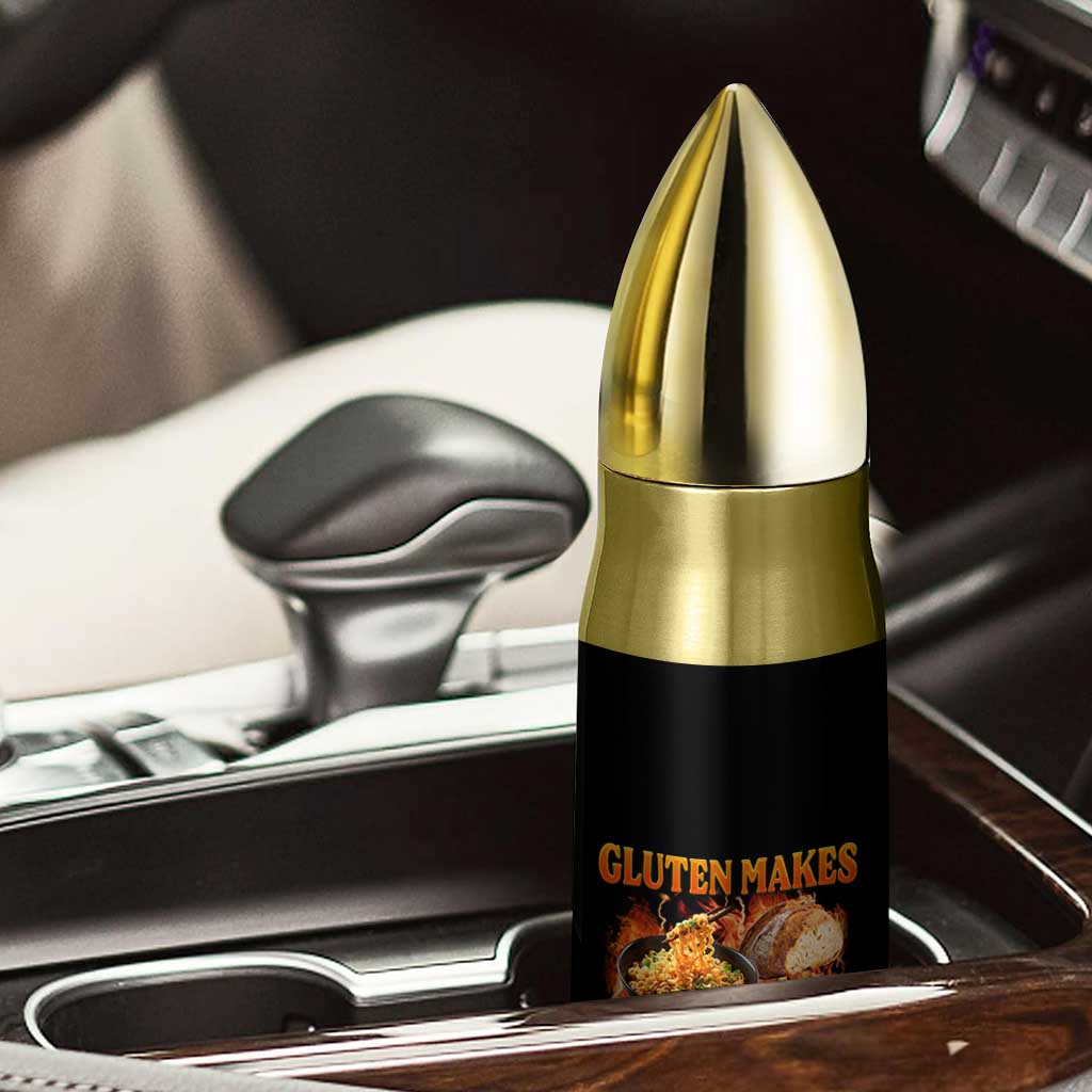 Funny Gluten Free Bullet Tumbler Gluten Makes My Tummy Hurt Vintage Bootleg Graphic