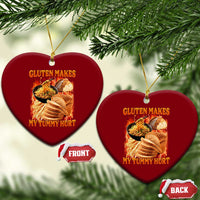 Funny Gluten Free Ceramic Ornament Gluten Makes My Tummy Hurt Vintage Bootleg Graphic