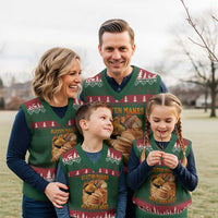 Funny Gluten Free V-Neck Knit Sweater Vest Gluten Makes My Tummy Hurt Vintage Bootleg Graphic