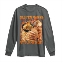 Funny Gluten Free Long Sleeve Shirt Gluten Makes My Tummy Hurt Vintage Bootleg Graphic