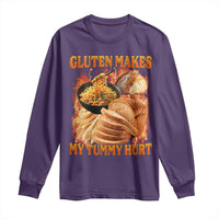 Funny Gluten Free Long Sleeve Shirt Gluten Makes My Tummy Hurt Vintage Bootleg Graphic