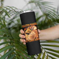 Funny Gluten Free Skinny Tumbler Gluten Makes My Tummy Hurt Vintage Bootleg Graphic